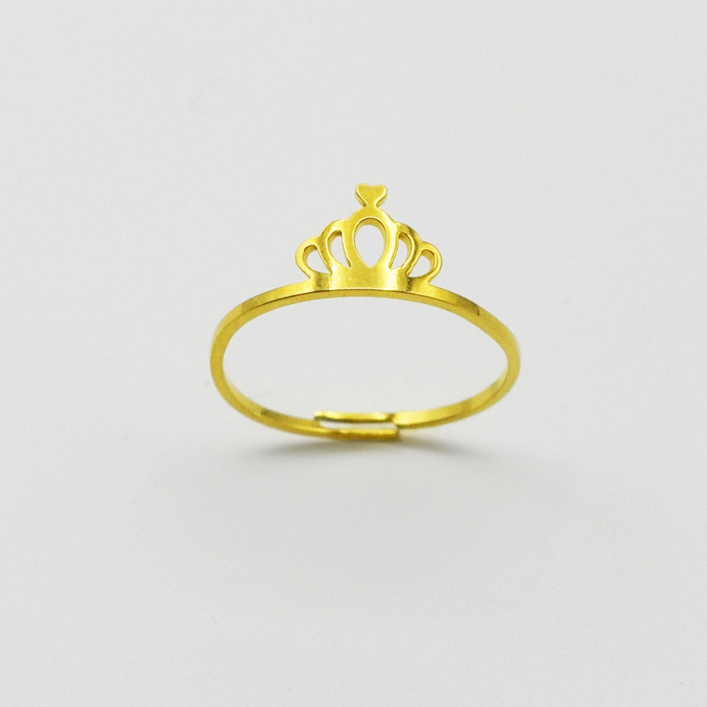 ACIER INOXYDABLE - Bague Ajustable Mini Couronne