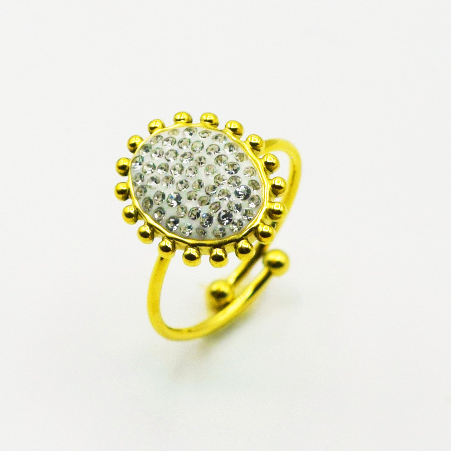 ACIER INOXYDABLE - Bague Ovale à Strass