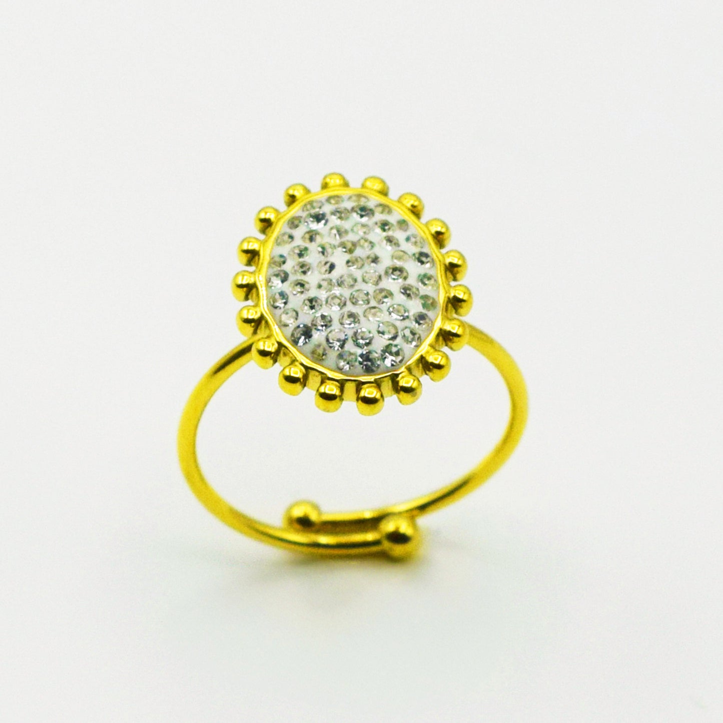 ACIER INOXYDABLE - Bague Ovale à Strass