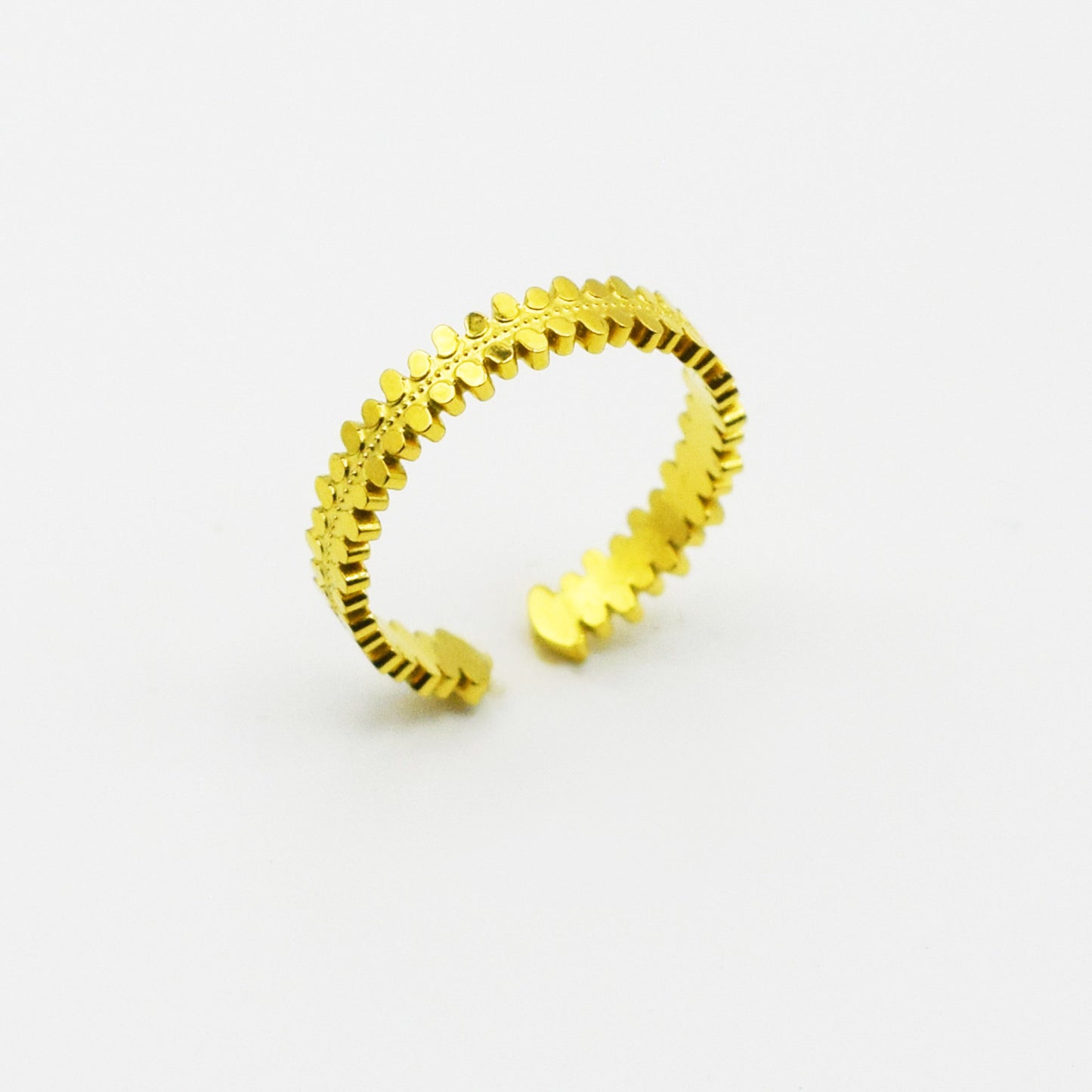 ACIER INOXYDABLE - Bague Couronne de Pétales