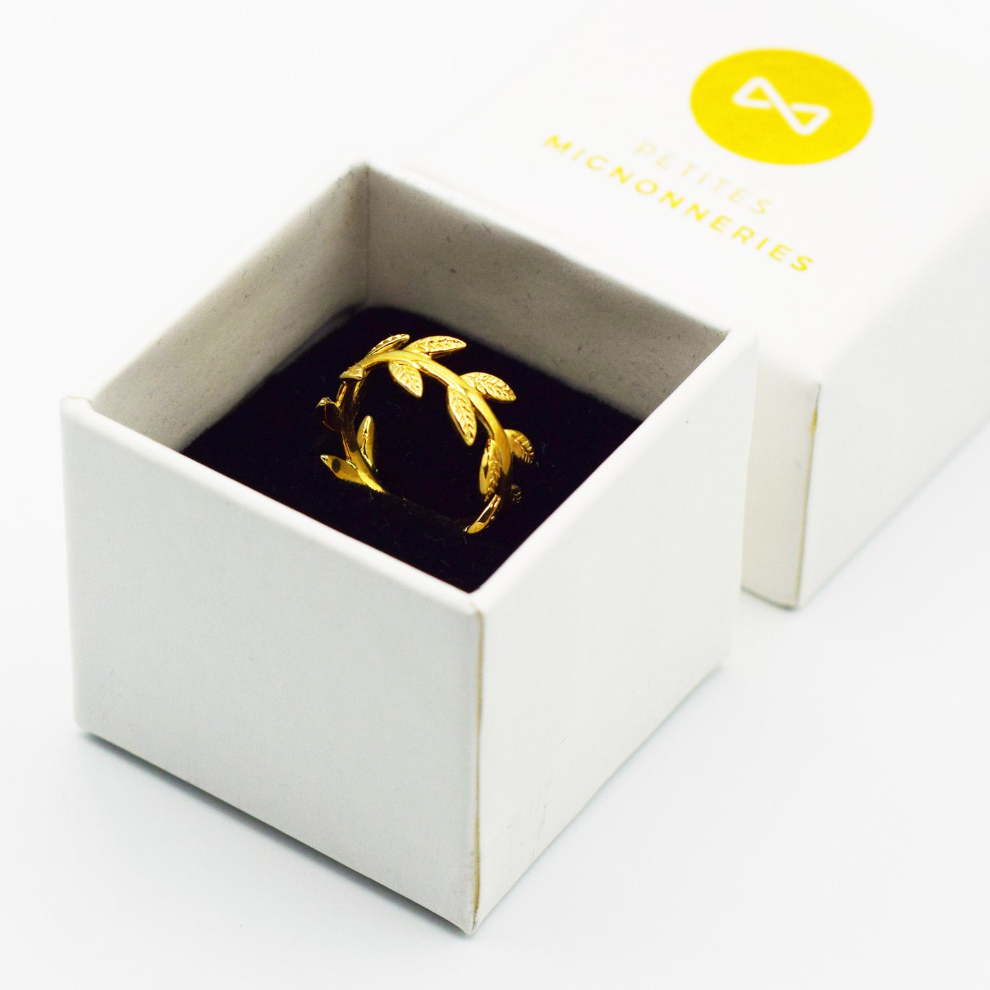 PLAQUÉ OR - Bague PHYLLIS Petites Feuilles d'Or