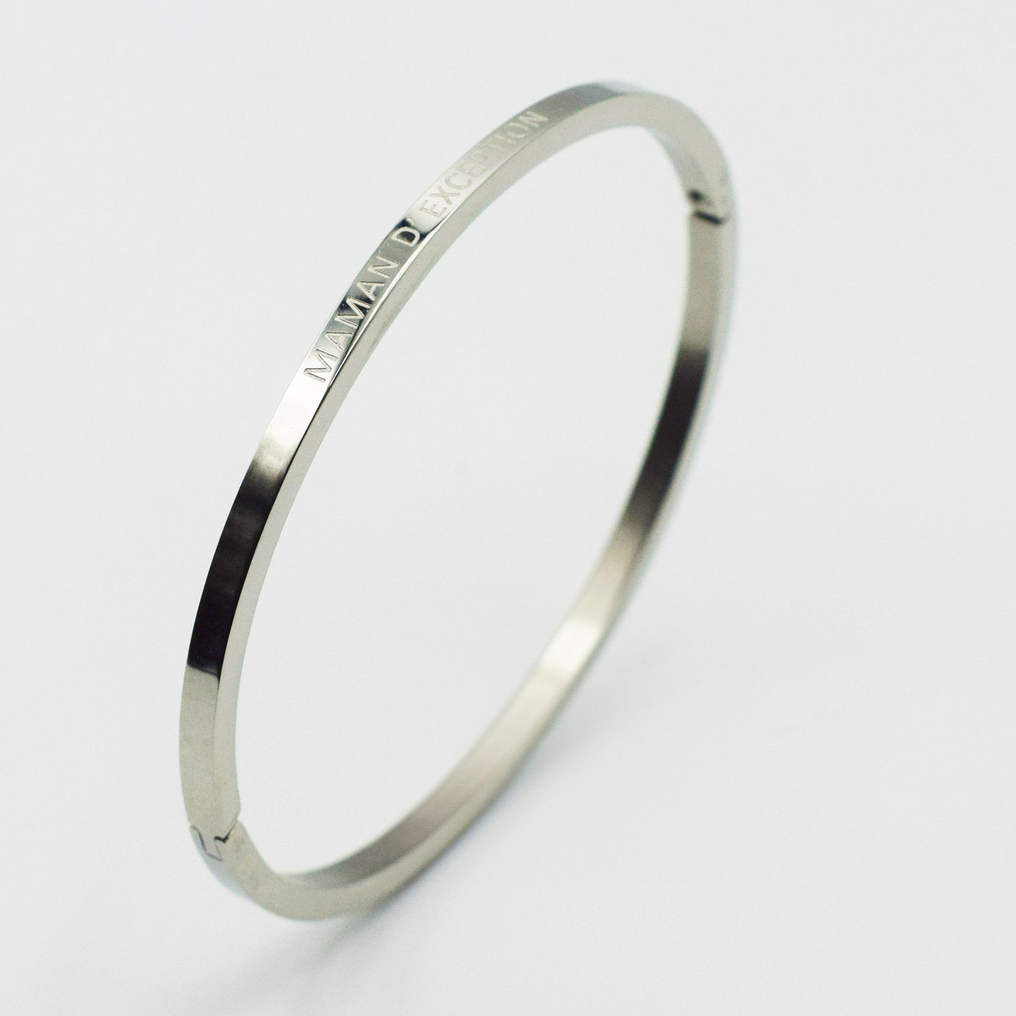 ACIER INOXYDABLE - Bracelet joncgravé "Maman d'exception"