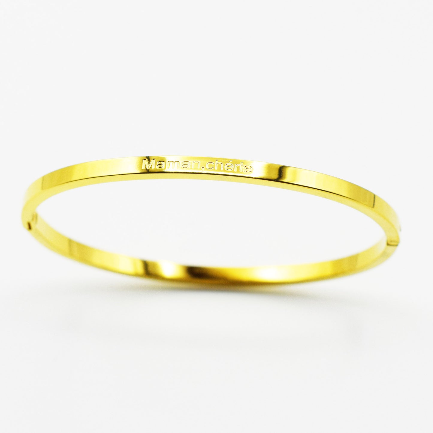 ACIER INOXYDABLE - Bracelet Jonc à Message "MAMAN CHÉRIE"