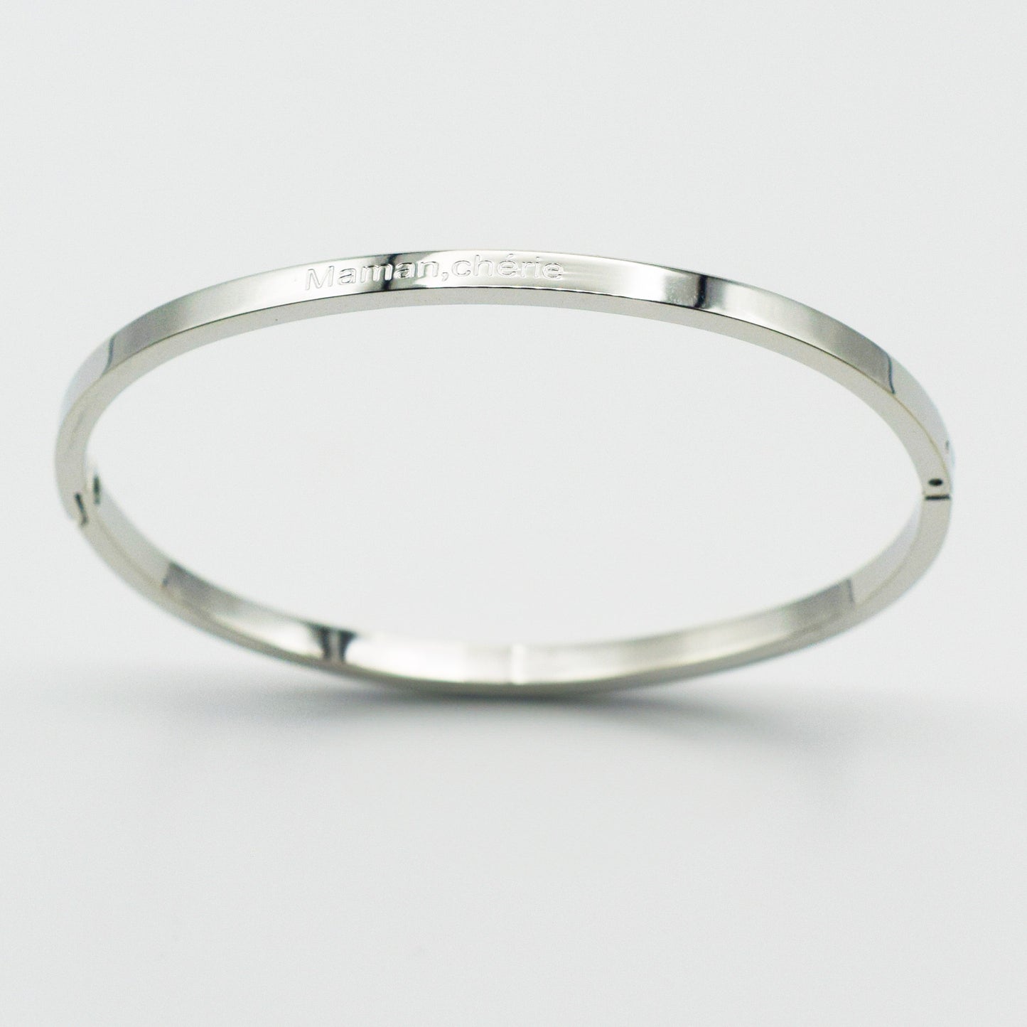 ACIER INOXYDABLE - Bracelet Jonc à Message "MAMAN CHÉRIE"