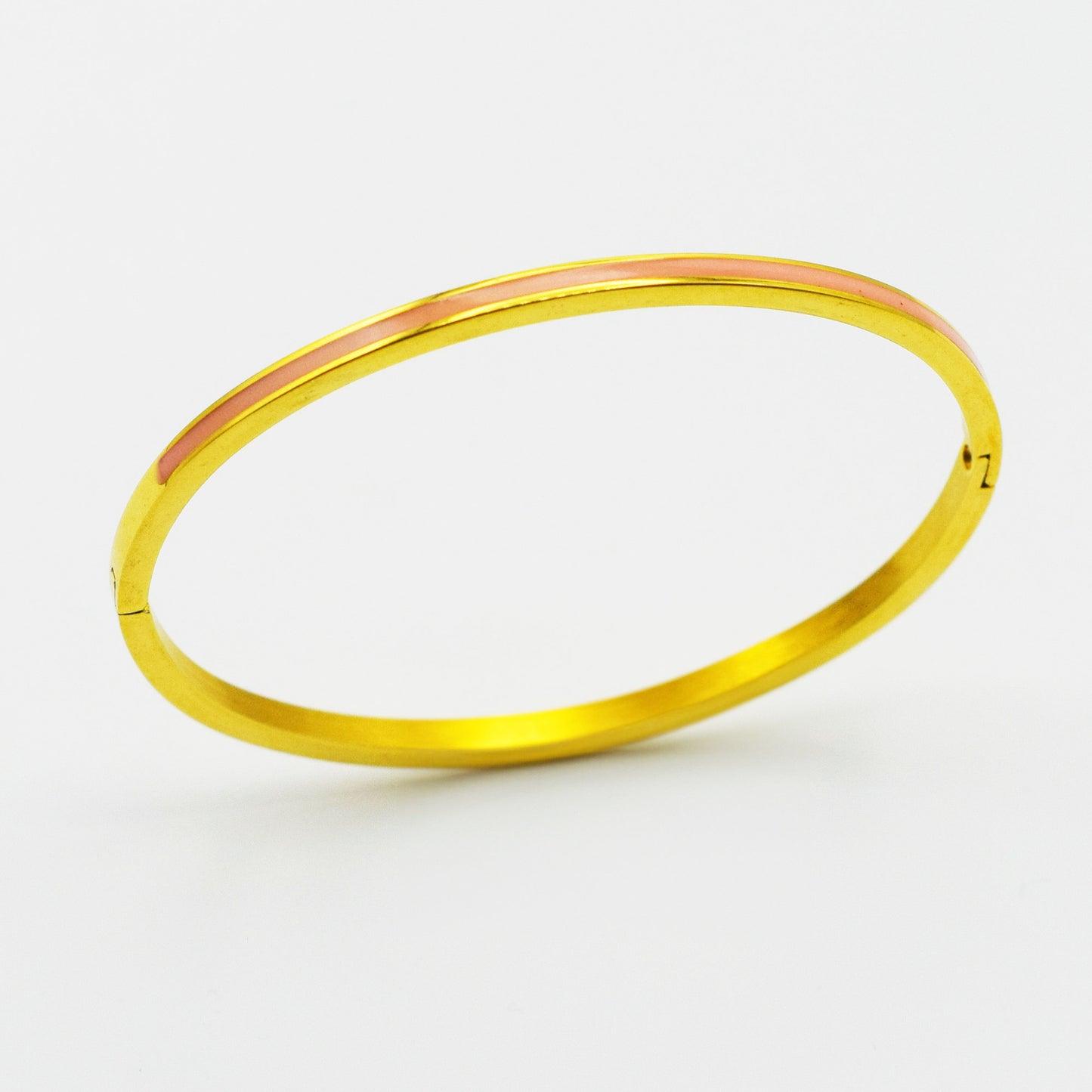 ACIER INOXYDABLE - Bracelet jonc bande colorée