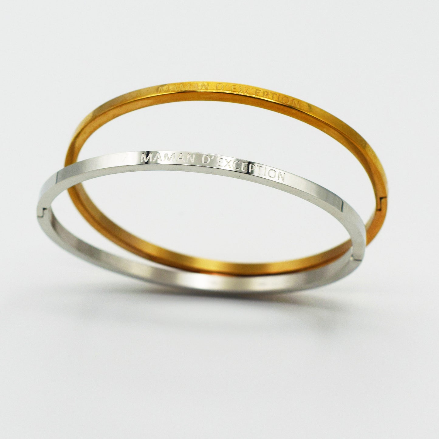 ACIER INOXYDABLE - Bracelet joncgravé "Maman d'exception"