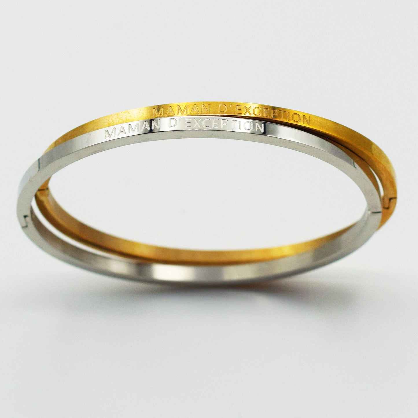 ACIER INOXYDABLE - Bracelet joncgravé "Maman d'exception"