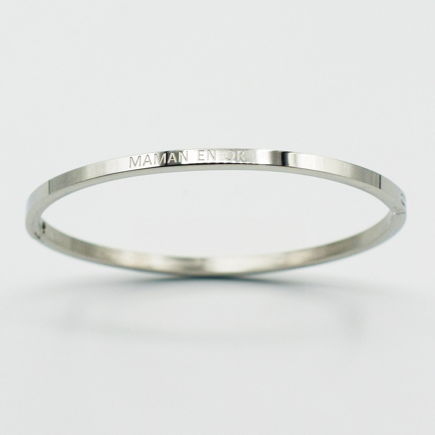 ACIER INOXYDABLE - Bracelet jonc gravé "Maman en Or"