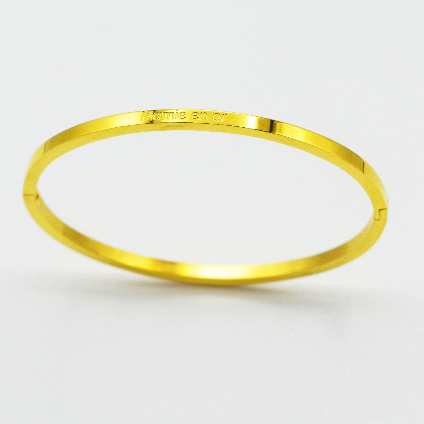 ACIER INOXYDABLE - Bracelet Jonc à Message "MAMIE EN OR"