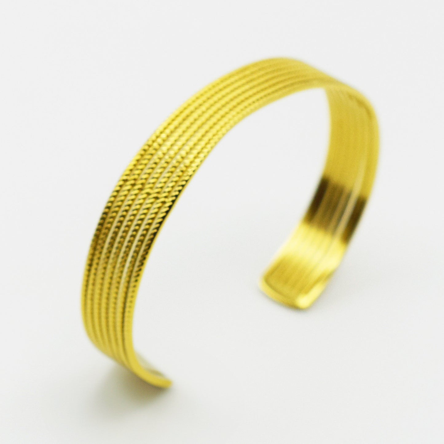 ACIER INOXYDABLE - Bracelet Jonc Anneaux Torsadés