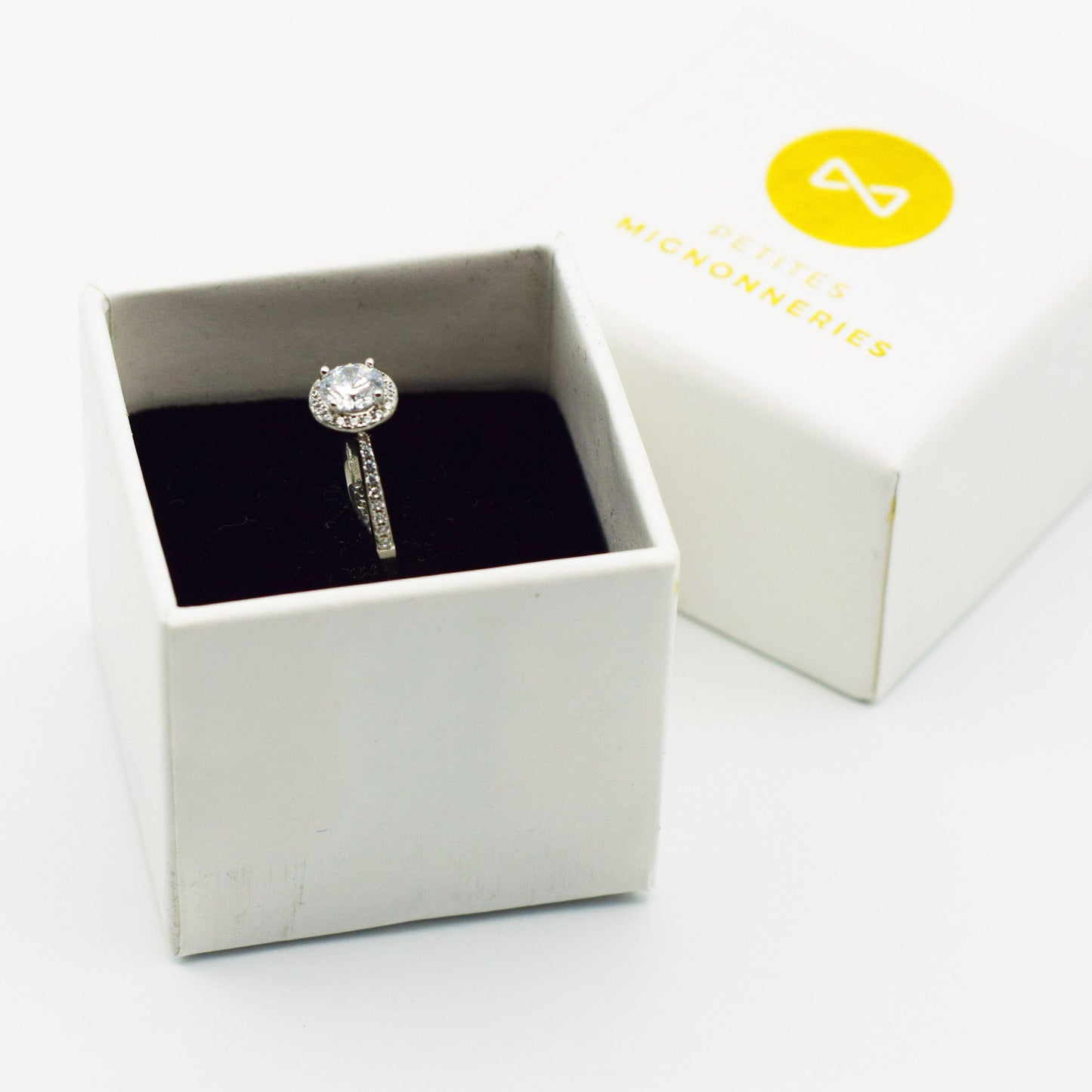 ARGENT 925 - Bague Alliance Solitaire Maria