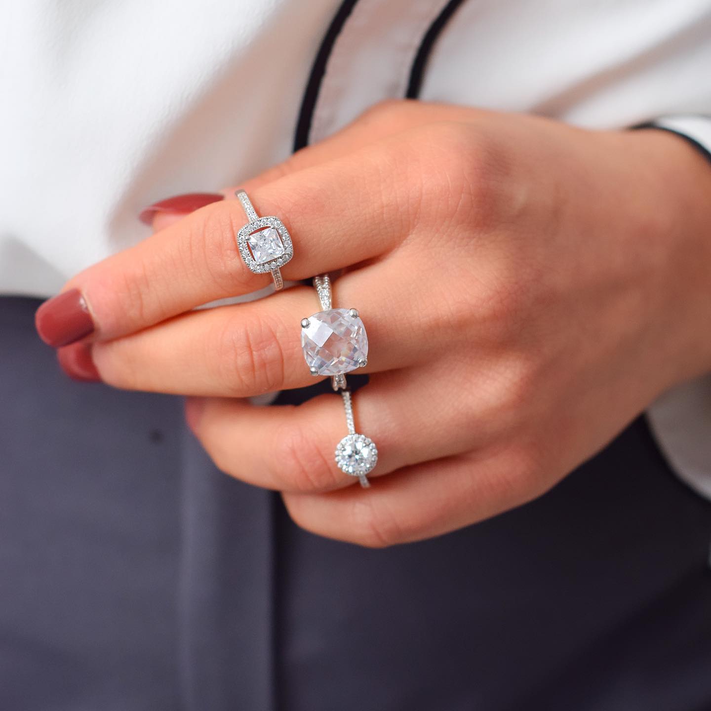 ARGENT 925 - Bague Solitaire SARAH