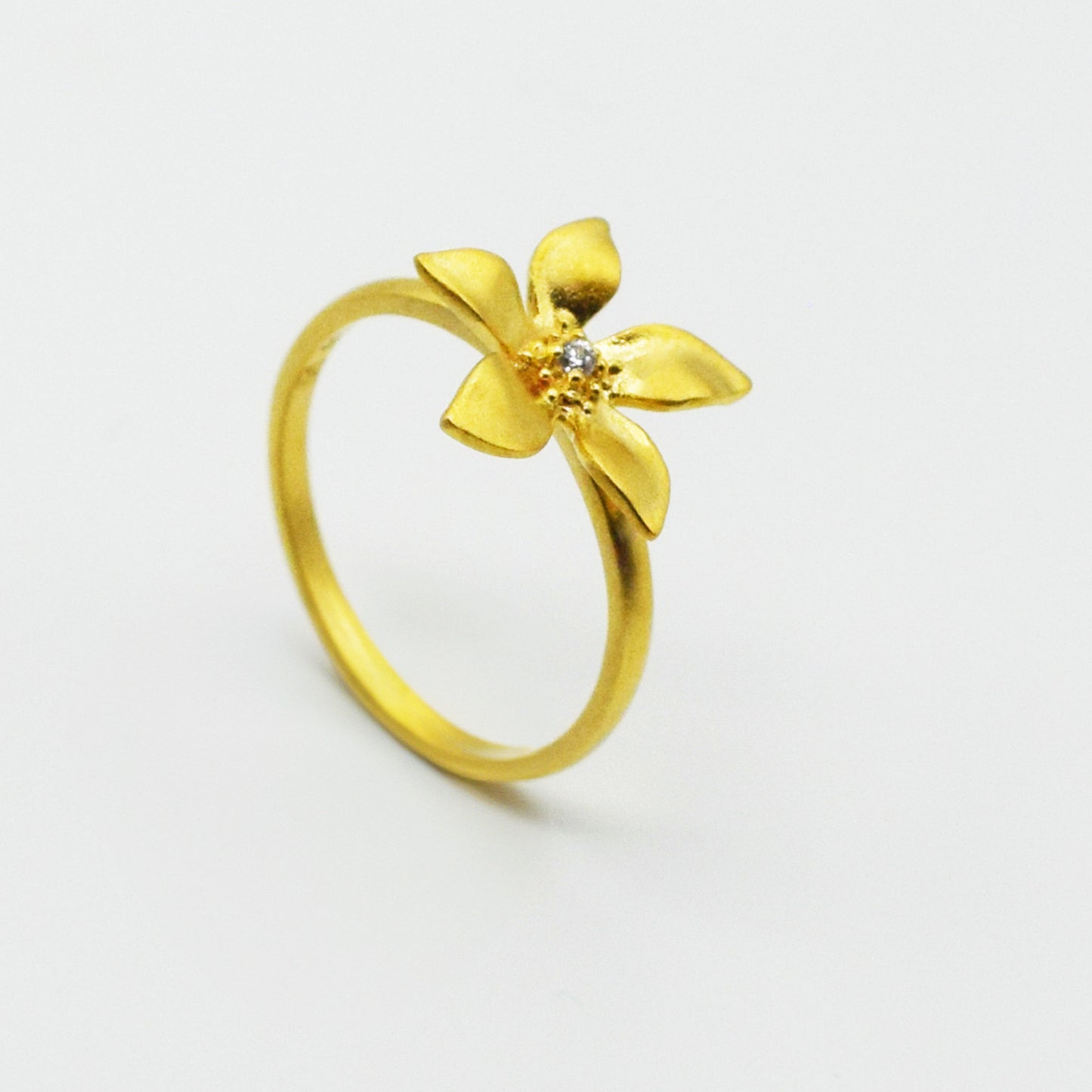 PLAQUÉ OR - Bague Fleur Léna Oxyde de Zirconium