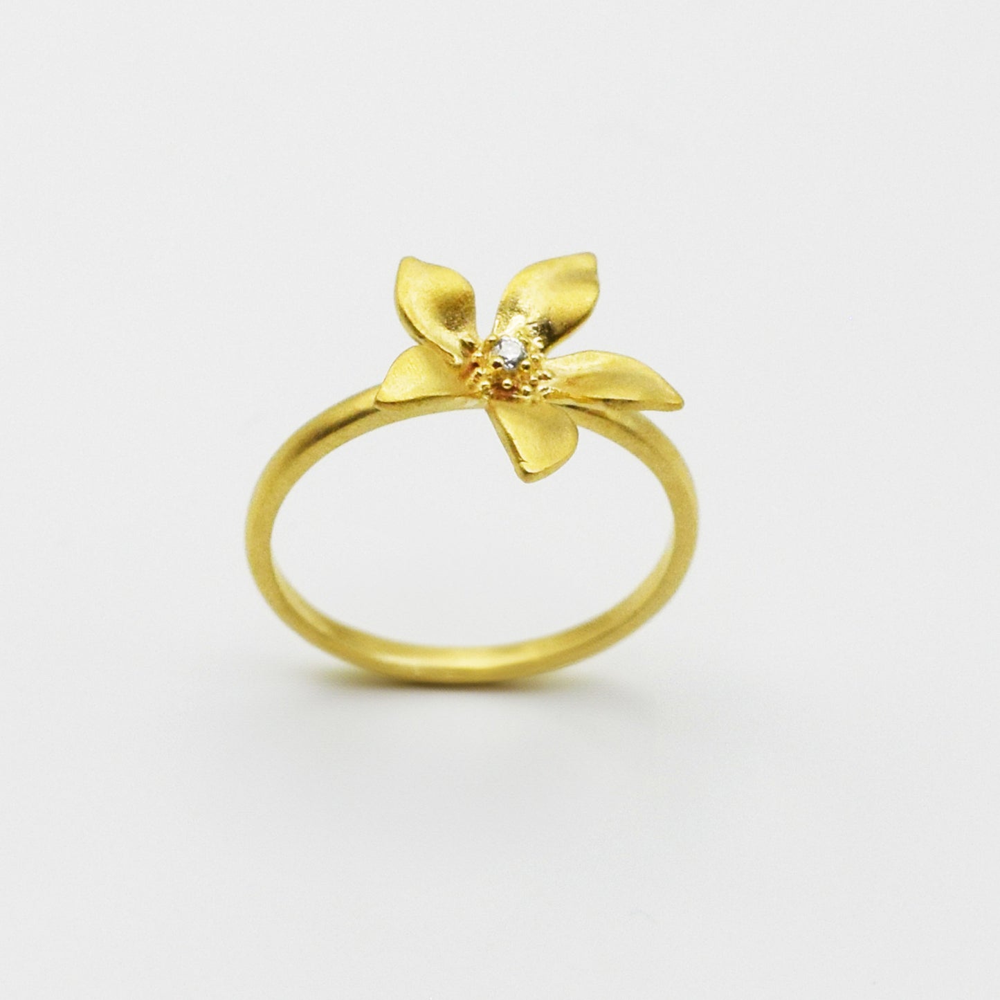 PLAQUÉ OR - Bague Fleur Léna Oxyde de Zirconium