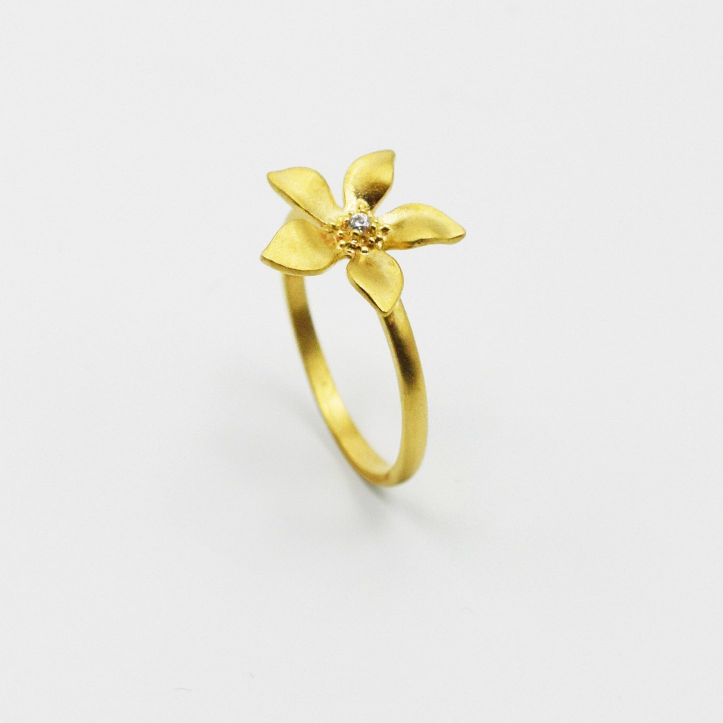 PLAQUÉ OR - Bague Fleur Léna Oxyde de Zirconium