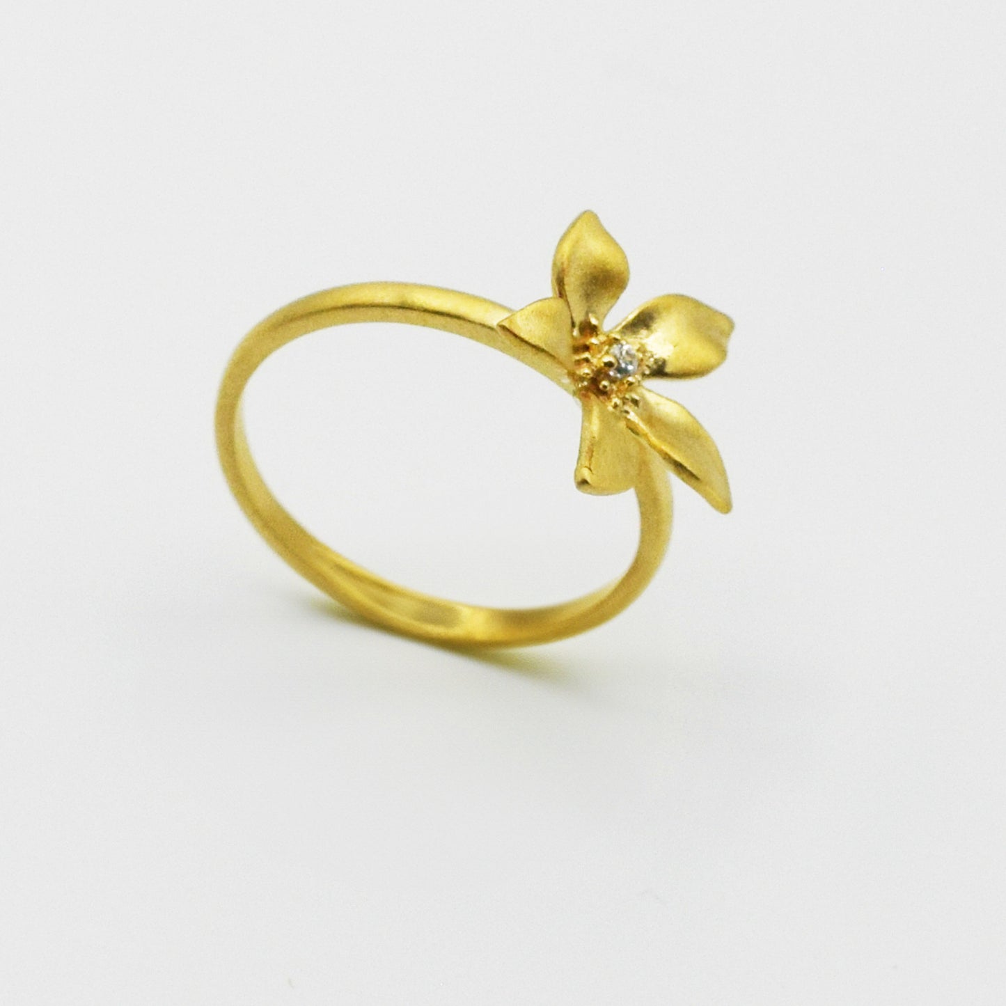 PLAQUÉ OR - Bague Fleur Léna Oxyde de Zirconium