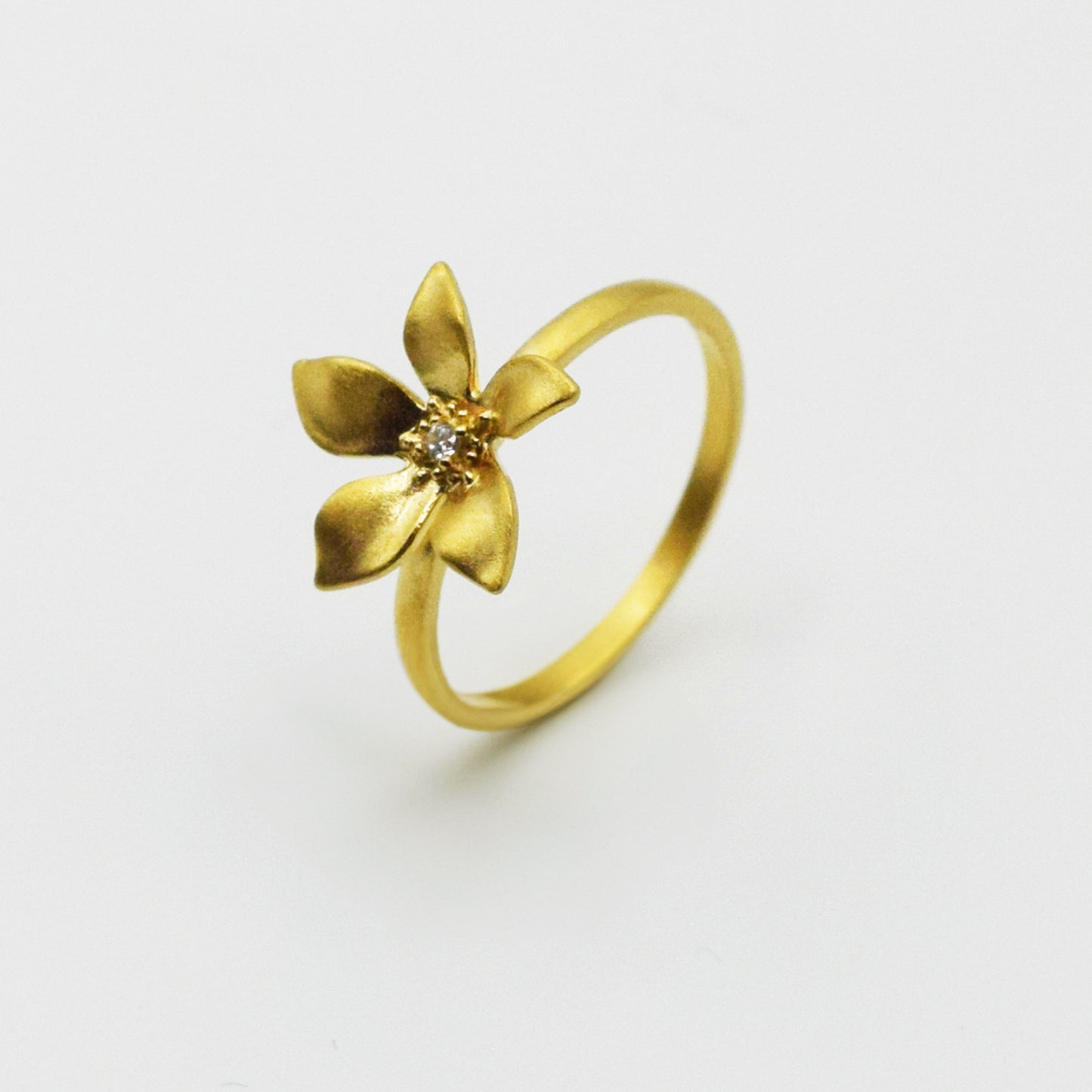 PLAQUÉ OR - Bague Fleur Léna Oxyde de Zirconium