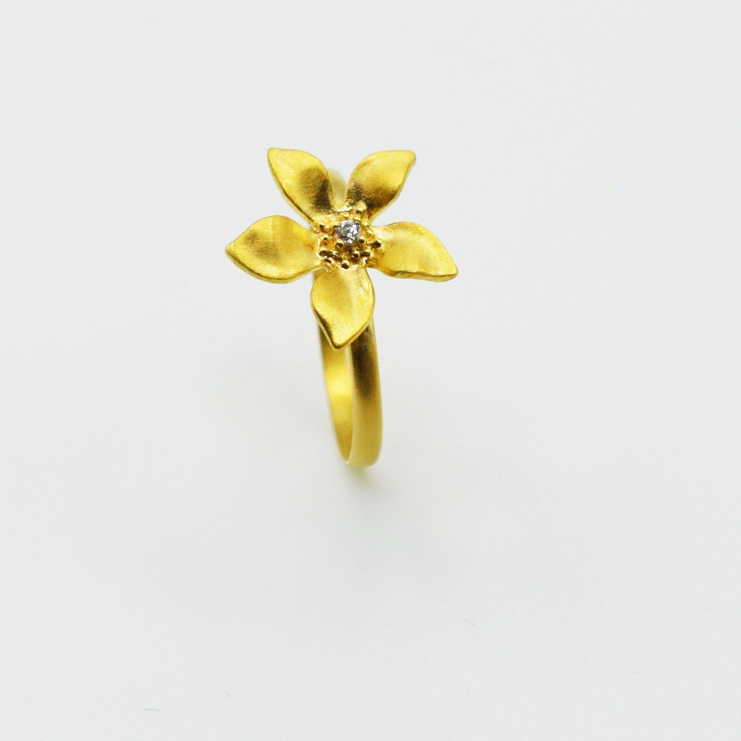 PLAQUÉ OR - Bague Fleur Léna Oxyde de Zirconium