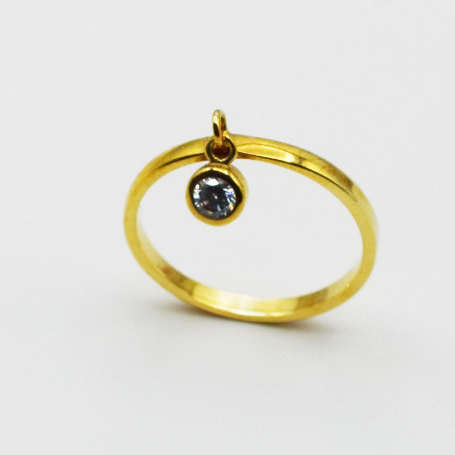 PLAQUÉ OR - Bague THAIS Zirconium Suspendu