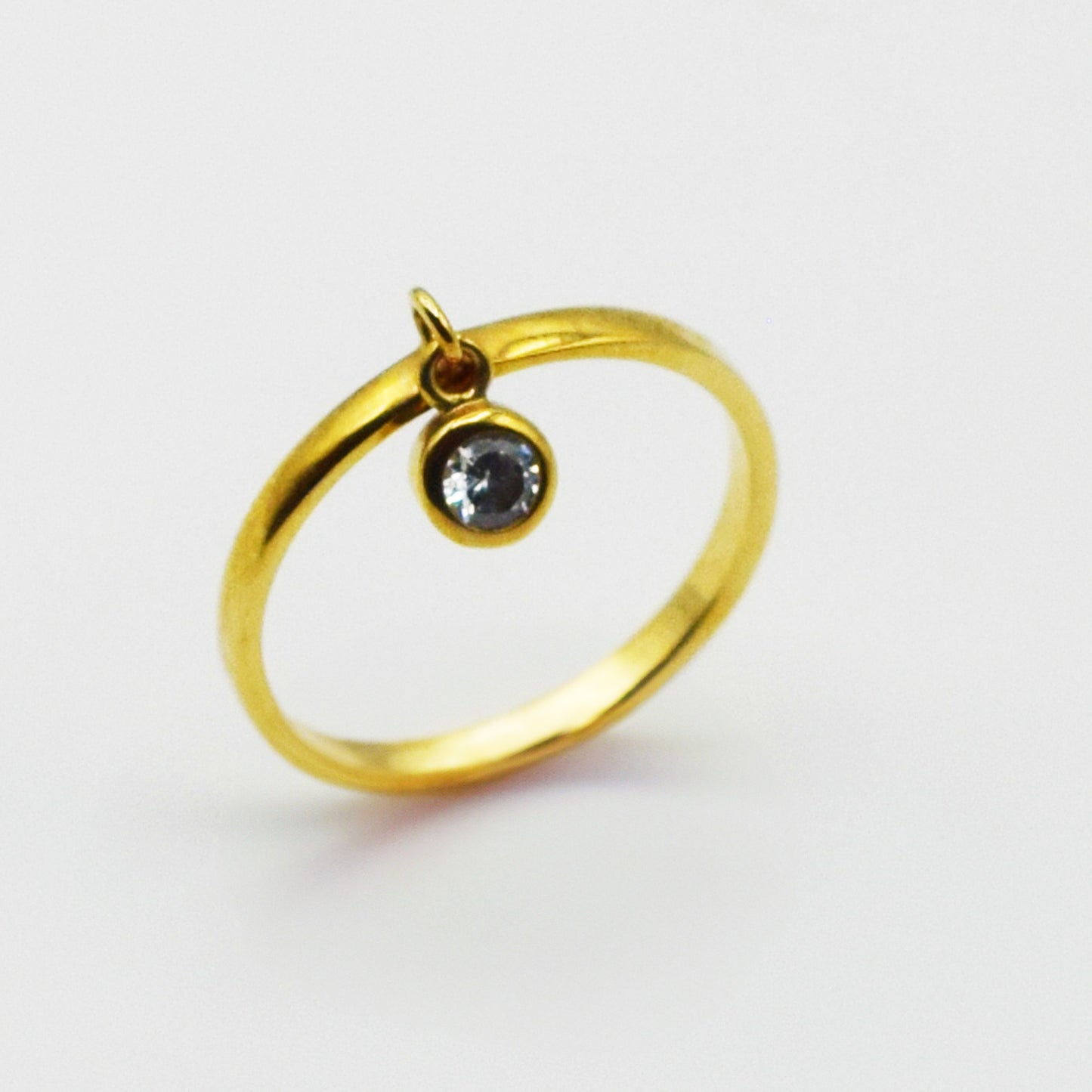PLAQUÉ OR - Bague THAIS Zirconium Suspendu
