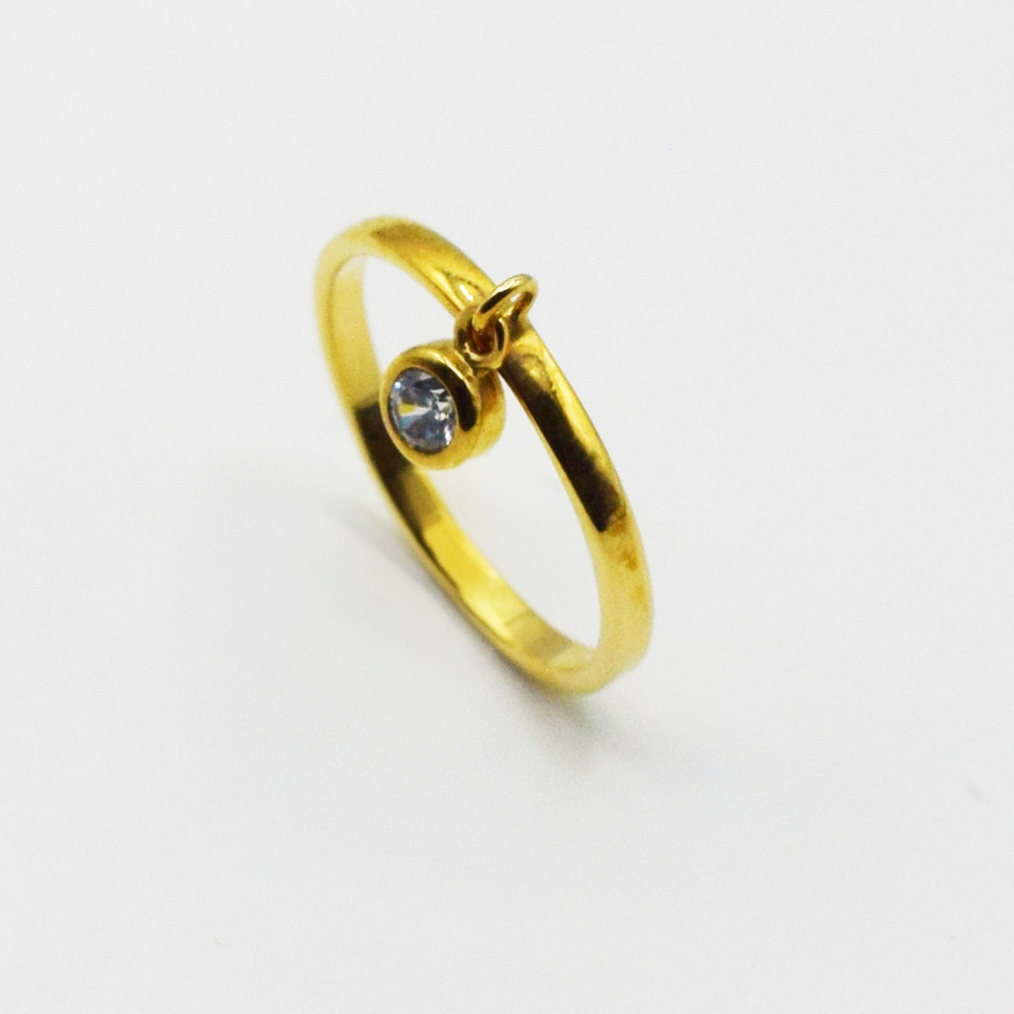 PLAQUÉ OR - Bague THAIS Zirconium Suspendu