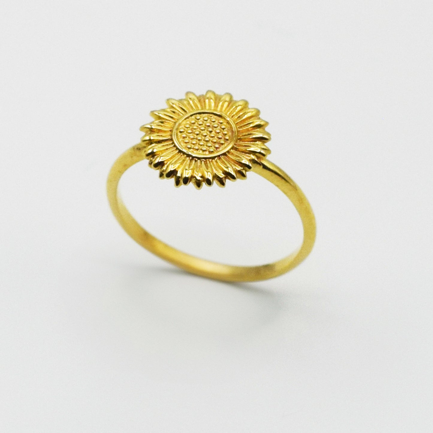 PLAQUÉ OR - Bague FLORA Tournesol (Sunflower)