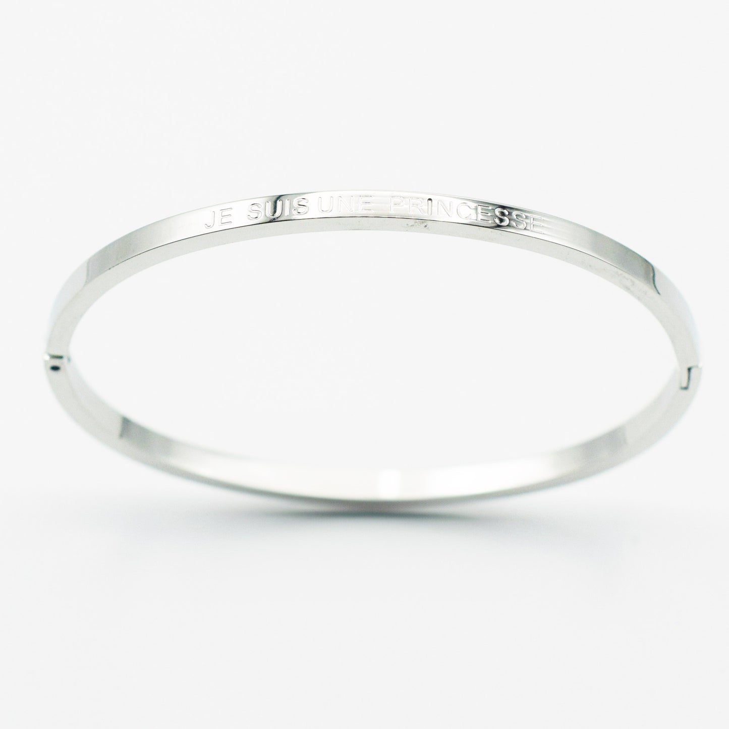 ACIER INOXYDABLE - Bracelet Jonc à Message "JE SUIS UNE PRINCESSE"