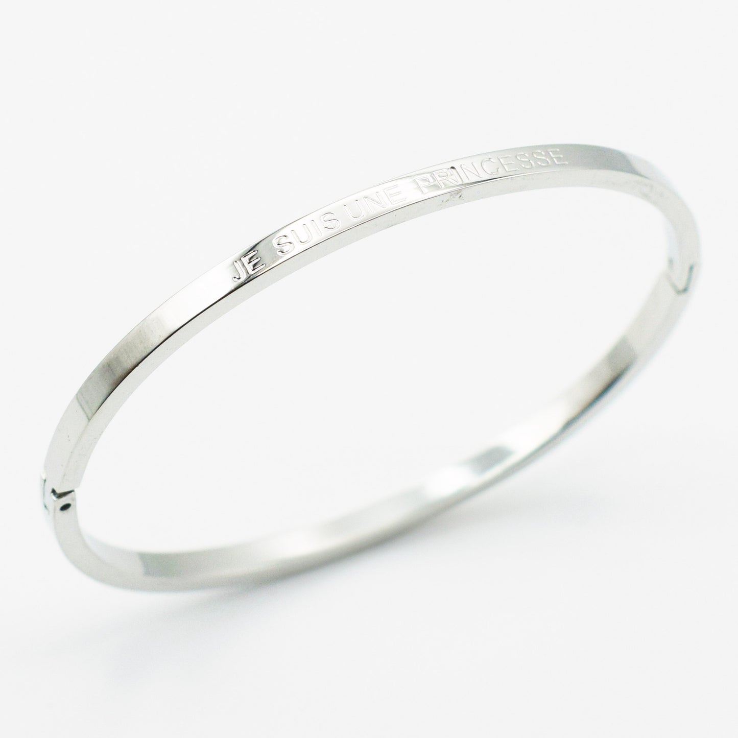 ACIER INOXYDABLE - Bracelet Jonc à Message "JE SUIS UNE PRINCESSE"