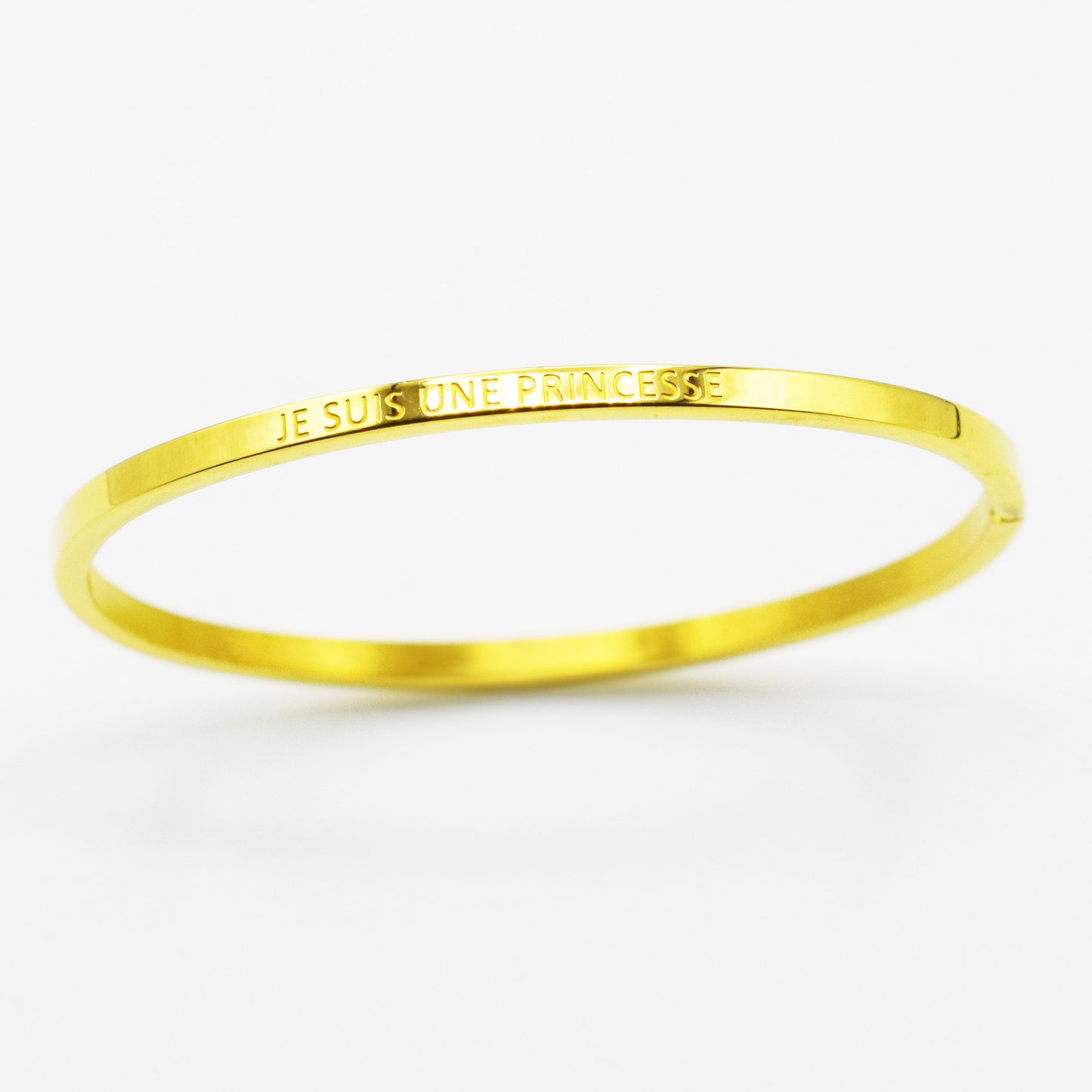 ACIER INOXYDABLE - Bracelet Jonc à Message "JE SUIS UNE PRINCESSE"