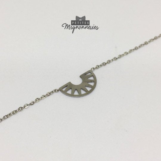 ACIER INOXYDABLE - Bracelet Demi-Cercle/Lune
