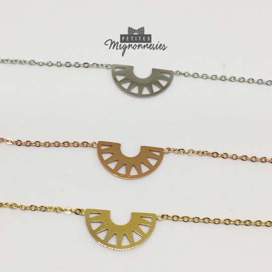 ACIER INOXYDABLE - Bracelet Demi-Cercle/Lune