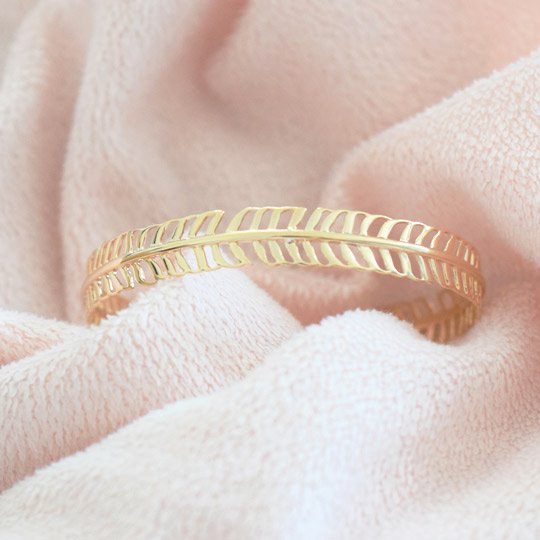 PLAQUÉ OR - Bracelet Jonc LEYANA épis
