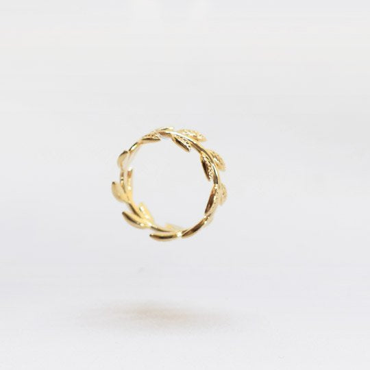 PLAQUÉ OR - Bague PHYLLIS Petites Feuilles d'Or