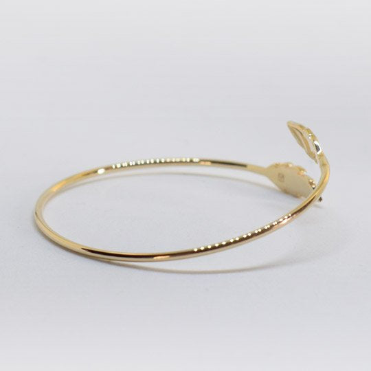PLAQUÉ OR - Bracelet Jonc ASHLEY Plumes