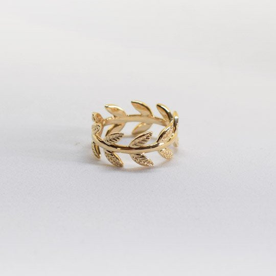 PLAQUÉ OR - Bague PHYLLIS Petites Feuilles d'Or