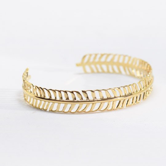PLAQUÉ OR - Bracelet Jonc LEYANA épis