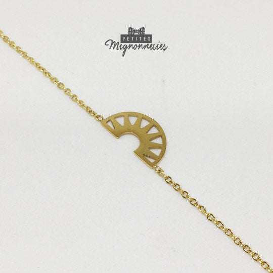 ACIER INOXYDABLE - Bracelet Demi-Cercle/Lune