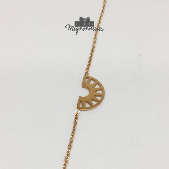 ACIER INOXYDABLE - Bracelet Demi-Cercle/Lune