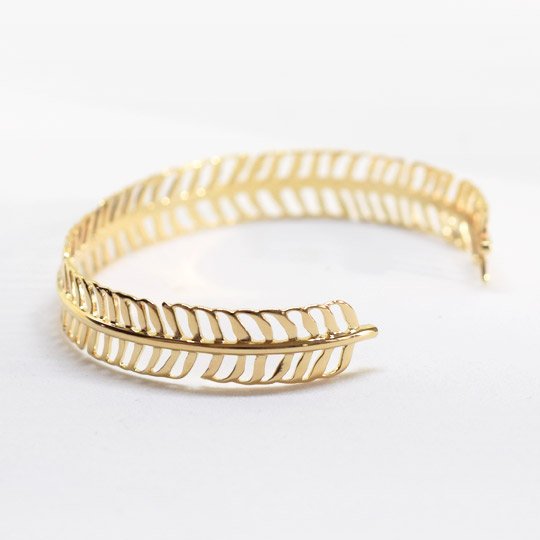 PLAQUÉ OR - Bracelet Jonc LEYANA épis