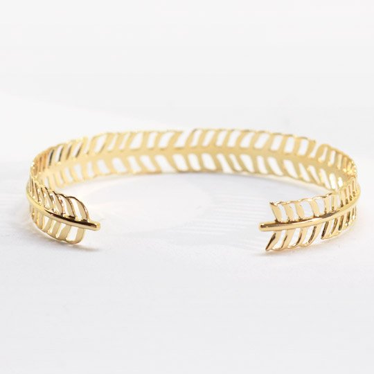 PLAQUÉ OR - Bracelet Jonc LEYANA épis