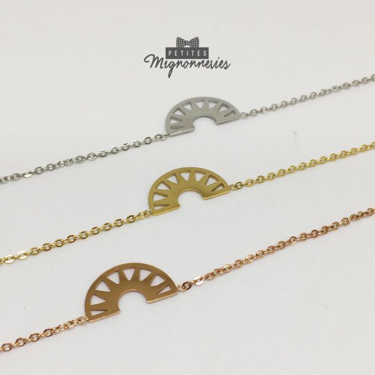 ACIER INOXYDABLE - Bracelet Demi-Cercle/Lune
