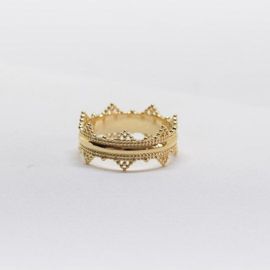 PLAQUÉ OR - Bague Couronne GIULIA