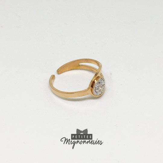 ACIER INOXYDABLE - Bague Anneau Strass
