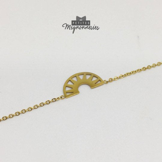 ACIER INOXYDABLE - Bracelet Demi-Cercle/Lune