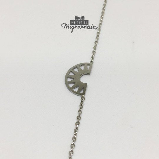 ACIER INOXYDABLE - Bracelet Demi-Cercle/Lune