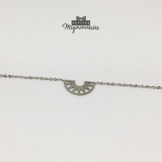 ACIER INOXYDABLE - Bracelet Demi-Cercle/Lune