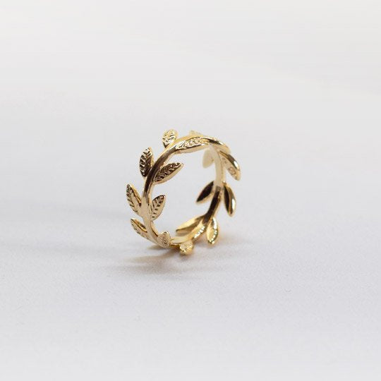 PLAQUÉ OR - Bague PHYLLIS Petites Feuilles d'Or