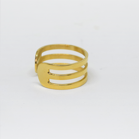 ACIER INOXAYBLE - Bague Ajustable à 3 Barres