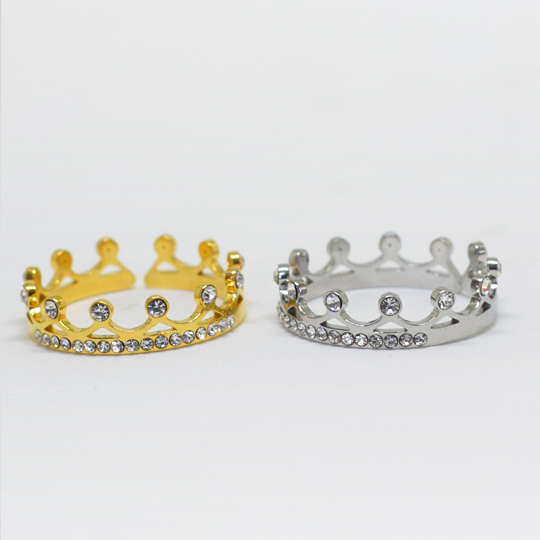 ACIER INOXYDABLE - Bague Ajustable Princesse Strass