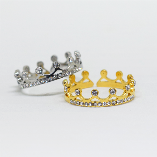 ACIER INOXYDABLE - Bague Ajustable Princesse Strass